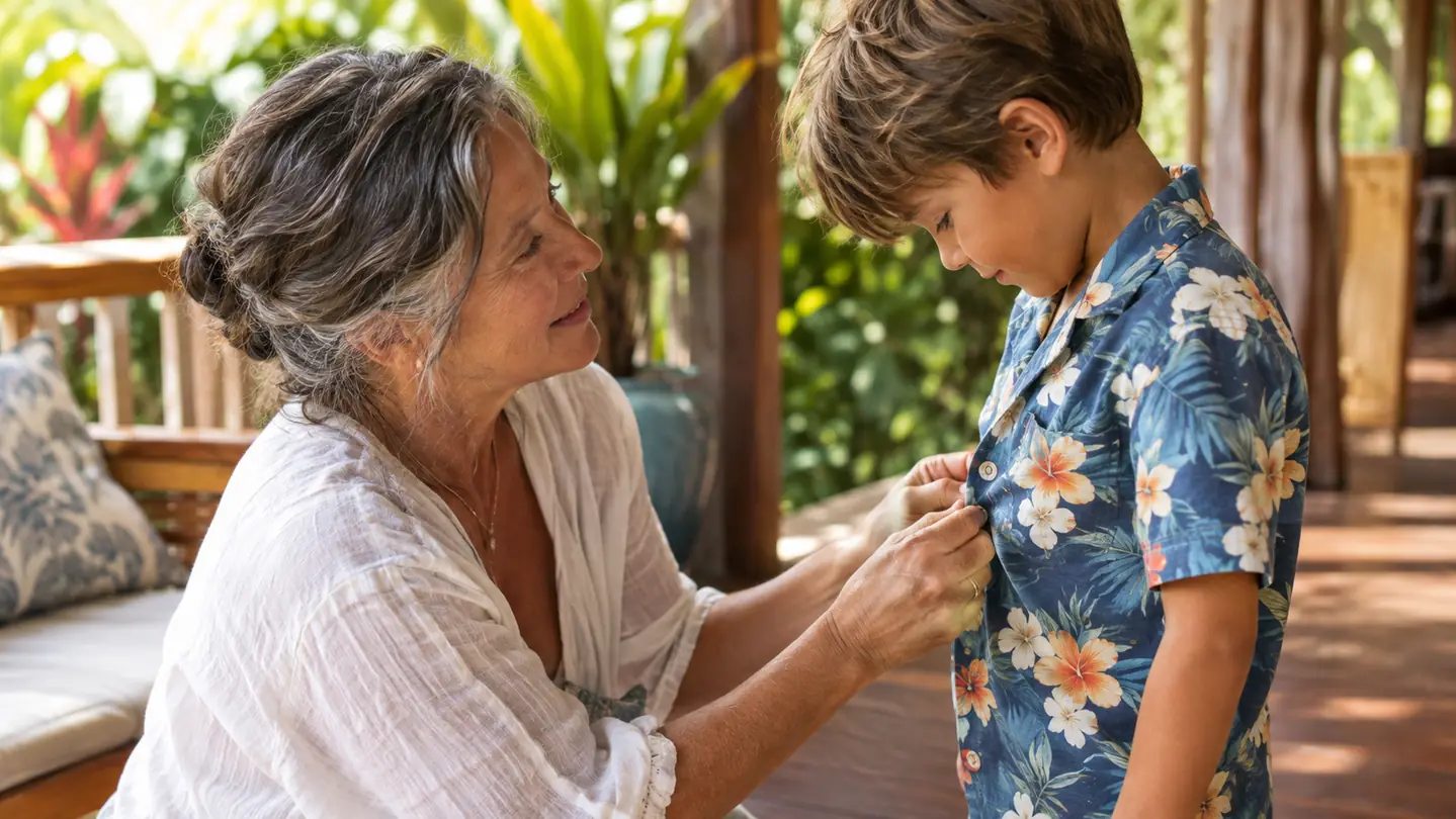 Dressing the Grandkids for the Family Luau